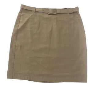 Banana Republic Linen Belted Tan Lined Mini Skirt Women's 10